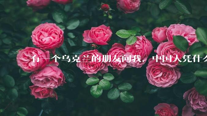 有一个乌克兰的朋友问我，中国人凭什么能享受和平，我该怎么说？